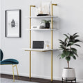 2-Shelf Wall Mount Ladder Table Small Computer Desk G392
