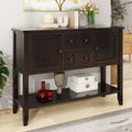 Vintage Console Table with Four Drawers and Bottom Shelf, Espresso A8569
