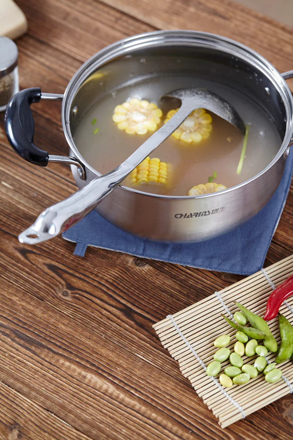 Stainless-Steel Casserole Pot with Glass Lid 24cm V758