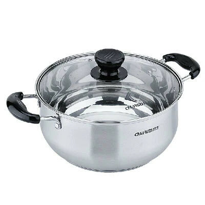 Stainless-Steel Casserole Pot with Glass Lid 24cm V758