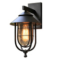 1-Light Sand Black Outdoor Wall Mount Sconce with Clear Glass Shade X184