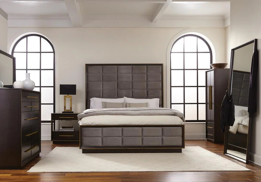4-piece Queen Panel Bedroom Set Grey Smoked Peppercorn X70209