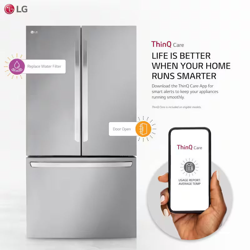 27 cu. ft. Smart Counter-Depth French Door Refrigerator with Internal Water Dispenser N12307