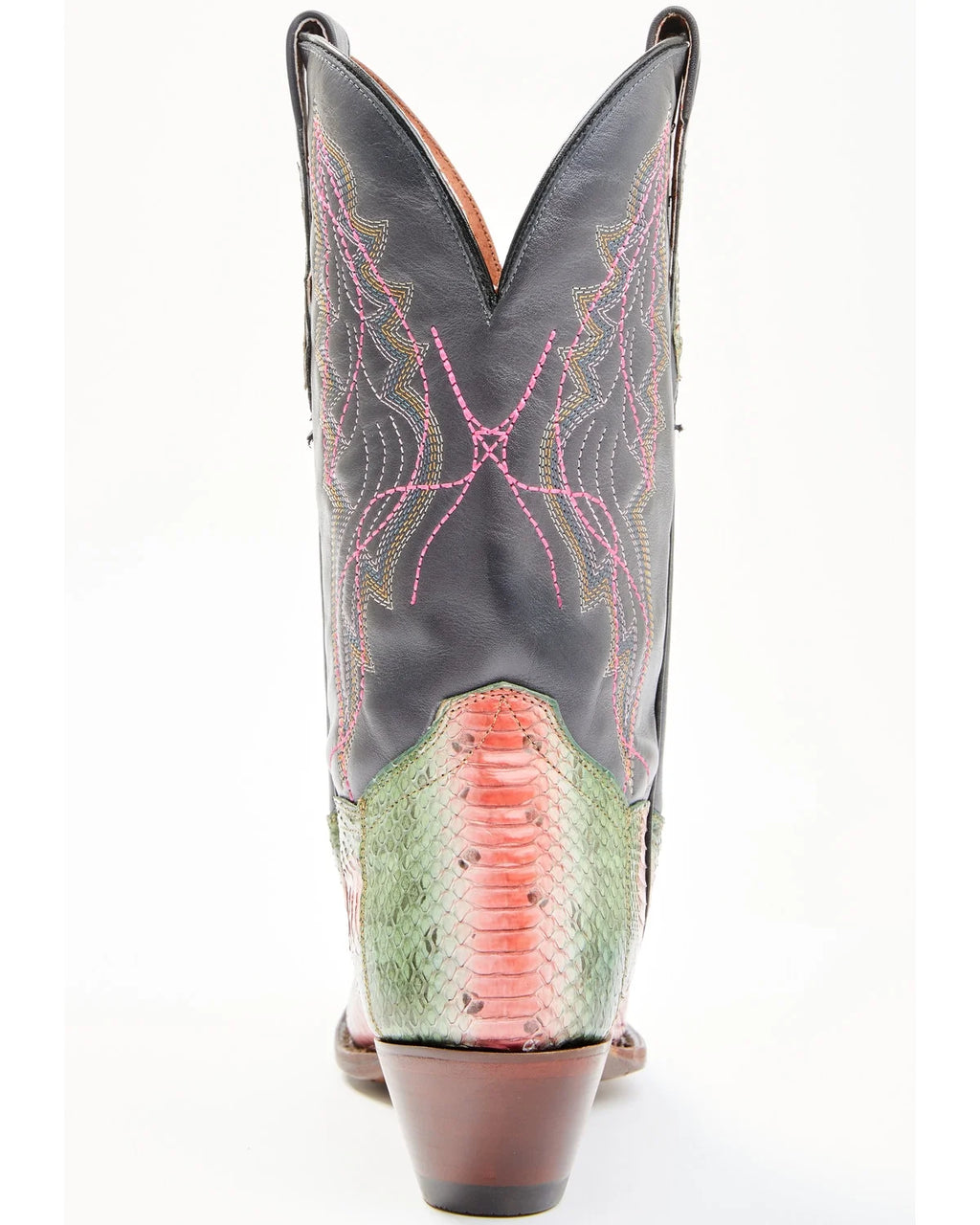 Green Watersnake Skin Western Boot Square Toe 9 M A48666