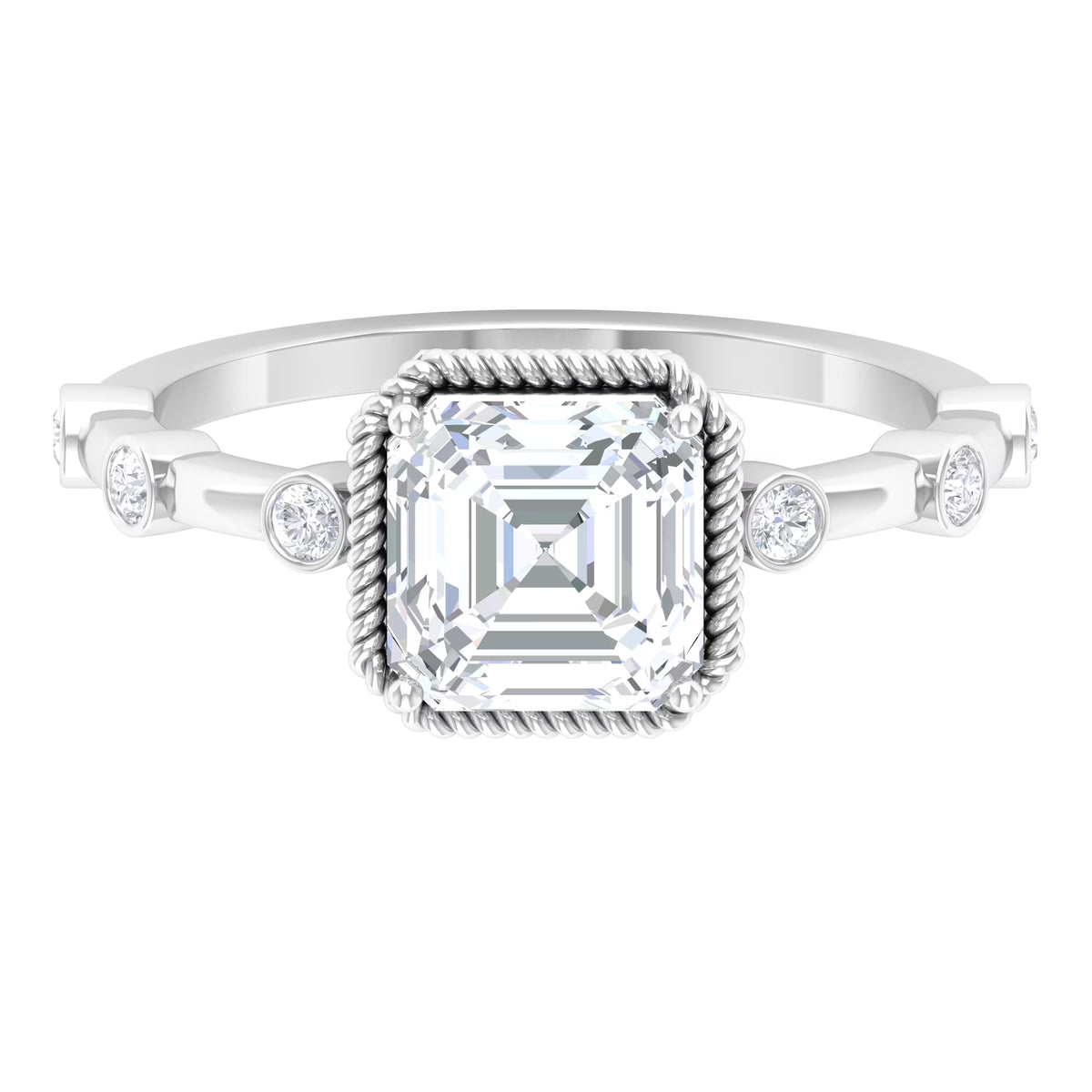 Moissanite Solitaire Engagement Ring - 8 MM - 925 Sterling Silver M686481