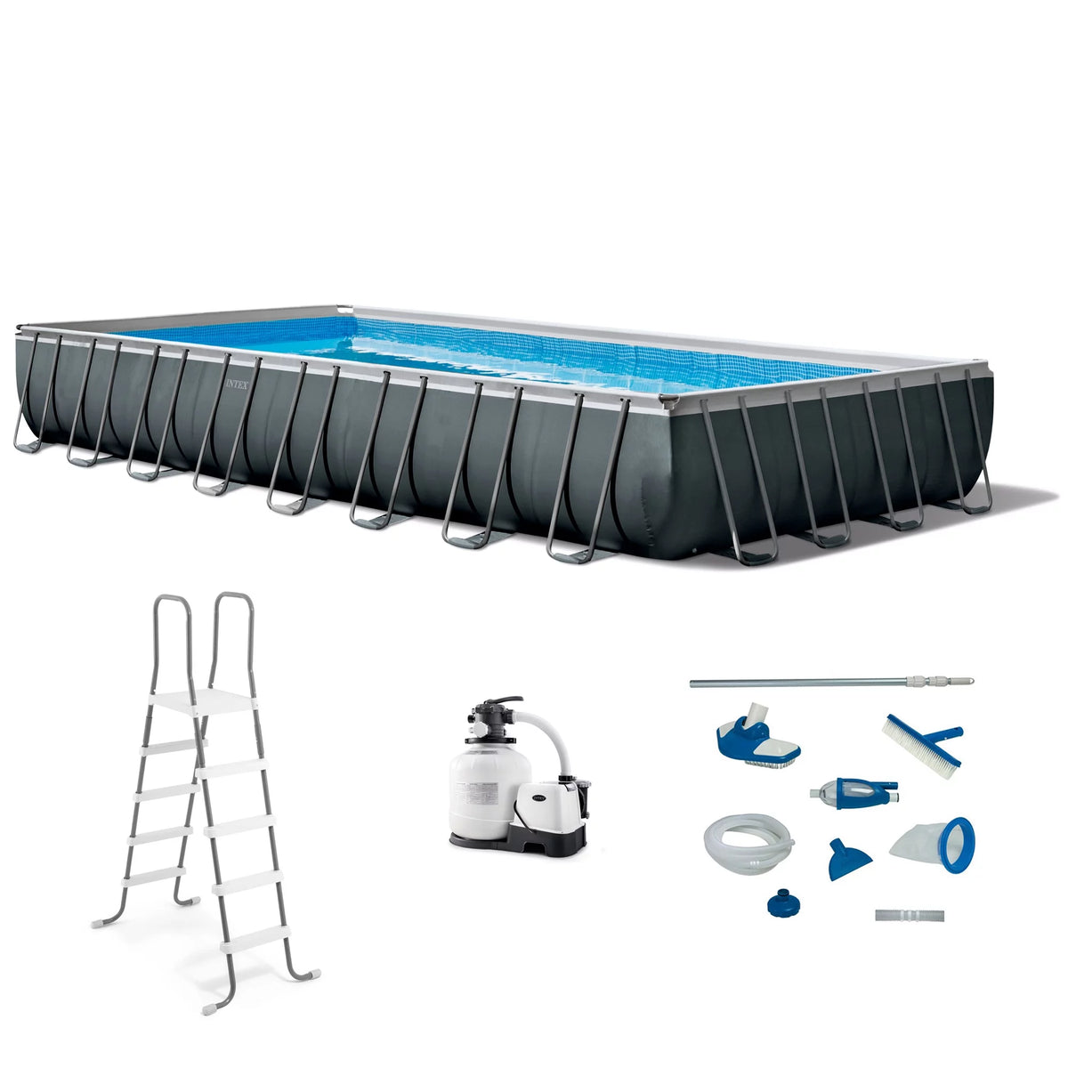 32ft x 16ft x 52in Rectangular Swimming Pool and Maintenance Kit O363989