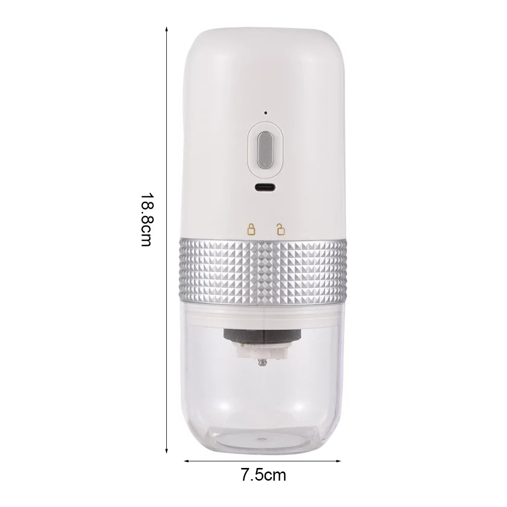 Portable Electric Burr Coffee Grinder, Ceramic Grinding Core, Adjustable, USB Rechargeable T4551