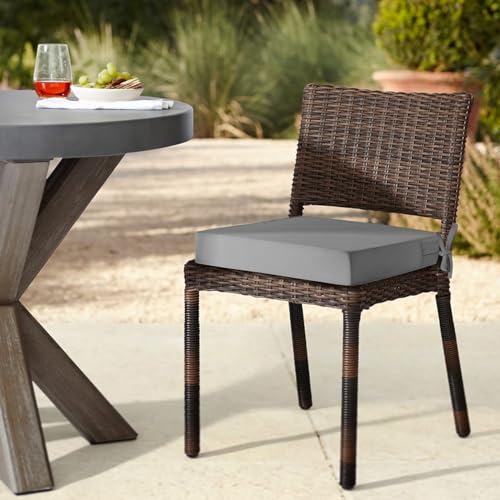Waterproof Outdoor Chair Cushions Set of 4, 19" x 19" x 3" Non-Slip Dark Grey R213