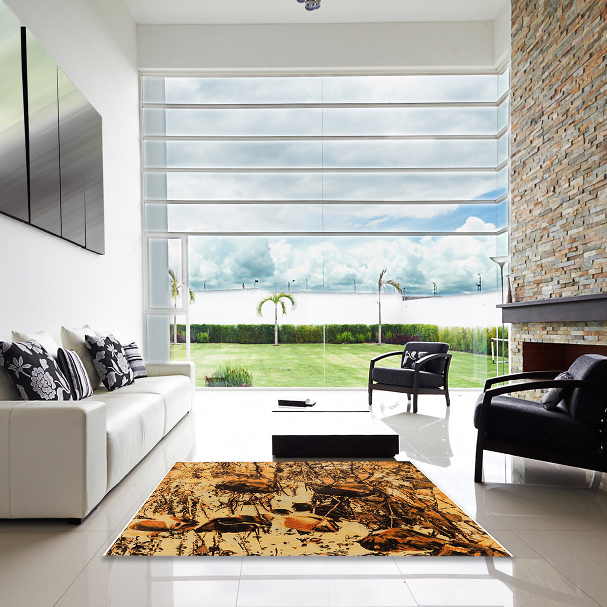 Red Rectangle Area Rug, 2' x 3' H3475