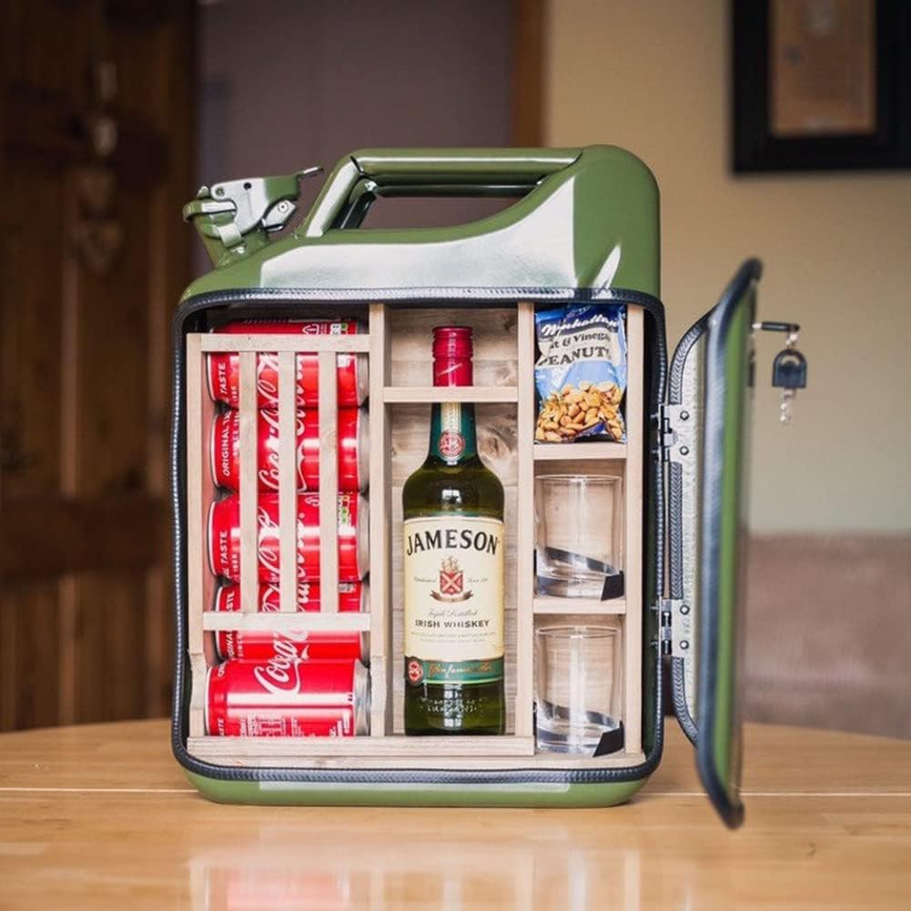 Army Green Jerry Can Mini Bar Set of 2 Z393