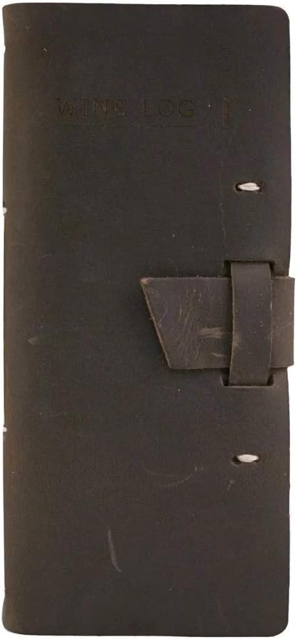 Dark Brown Leather Wine Log Book Pack of 2 M6890
