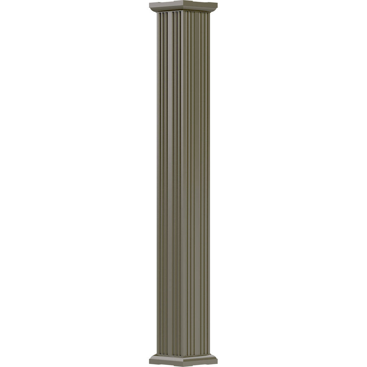 6x22 x 8 Endura-Aluminum Column, Square Shaft, Non-Tapered, Fluted, Clay Finish with Capital Y769