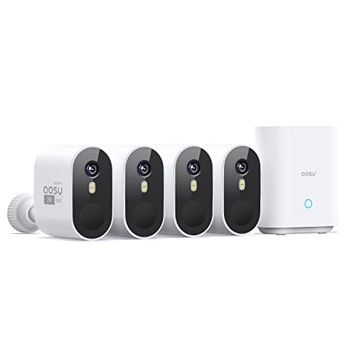 Outdoor Wireless Security Cameras 4-Cam-Kit 2K Color Night Vision Z281641