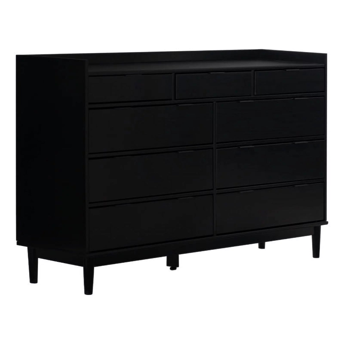 60" Black 9 Drawer Solid Wood Dresser G1255