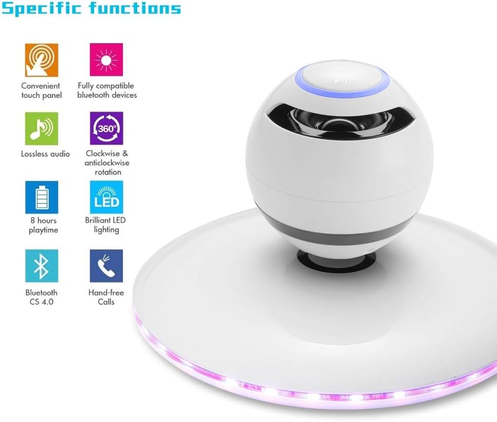 White Magnetic Levitating Bluetooth Speaker O919398