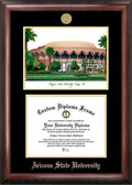 Gold Embossed Diploma Frame with Campus Images Lithograph R663948