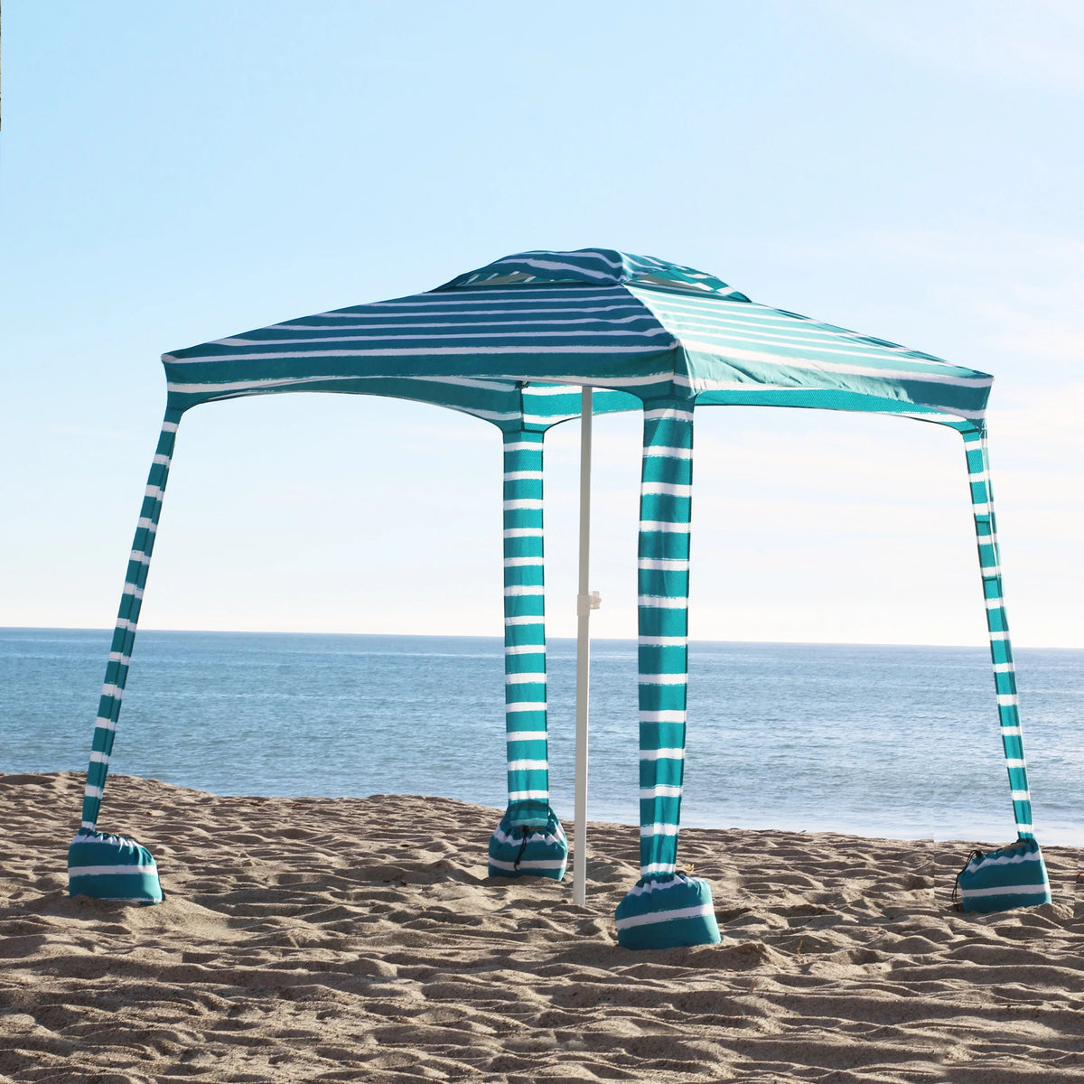 6.2'×6.2' Beach Canopy Tent with Sand Pockets F546978