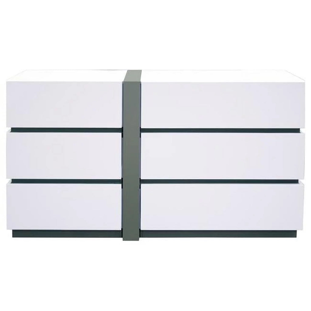 White 6-Drawer Engineered Wood Dresser I9022