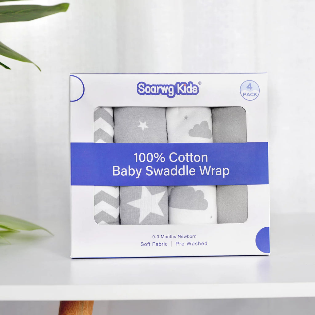 Organic Cotton Swaddle Blankets 4-Pack N416