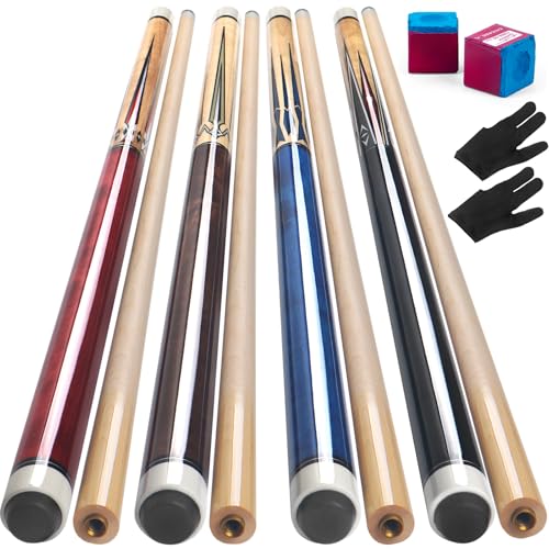 4 Pcs 58 Inch Canadian Maple Wood Pool Cue Stick W13582