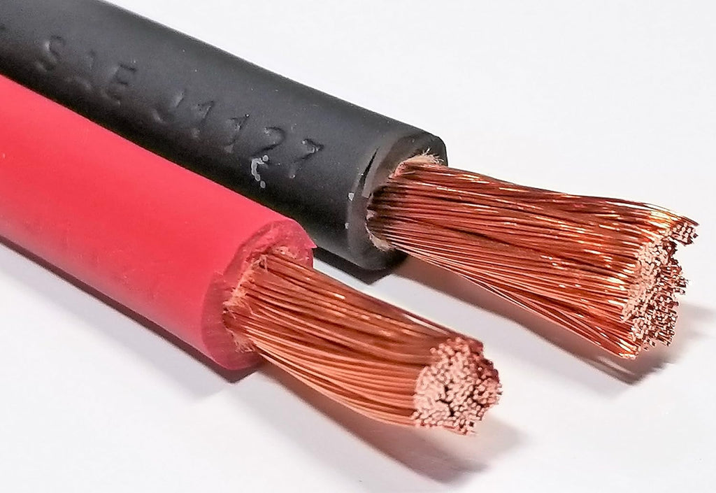6 Gauge 6 AWG Pure Copper Flexible Cable Wire 20 ft Black + 20 ft RED Pack of 2 A435
