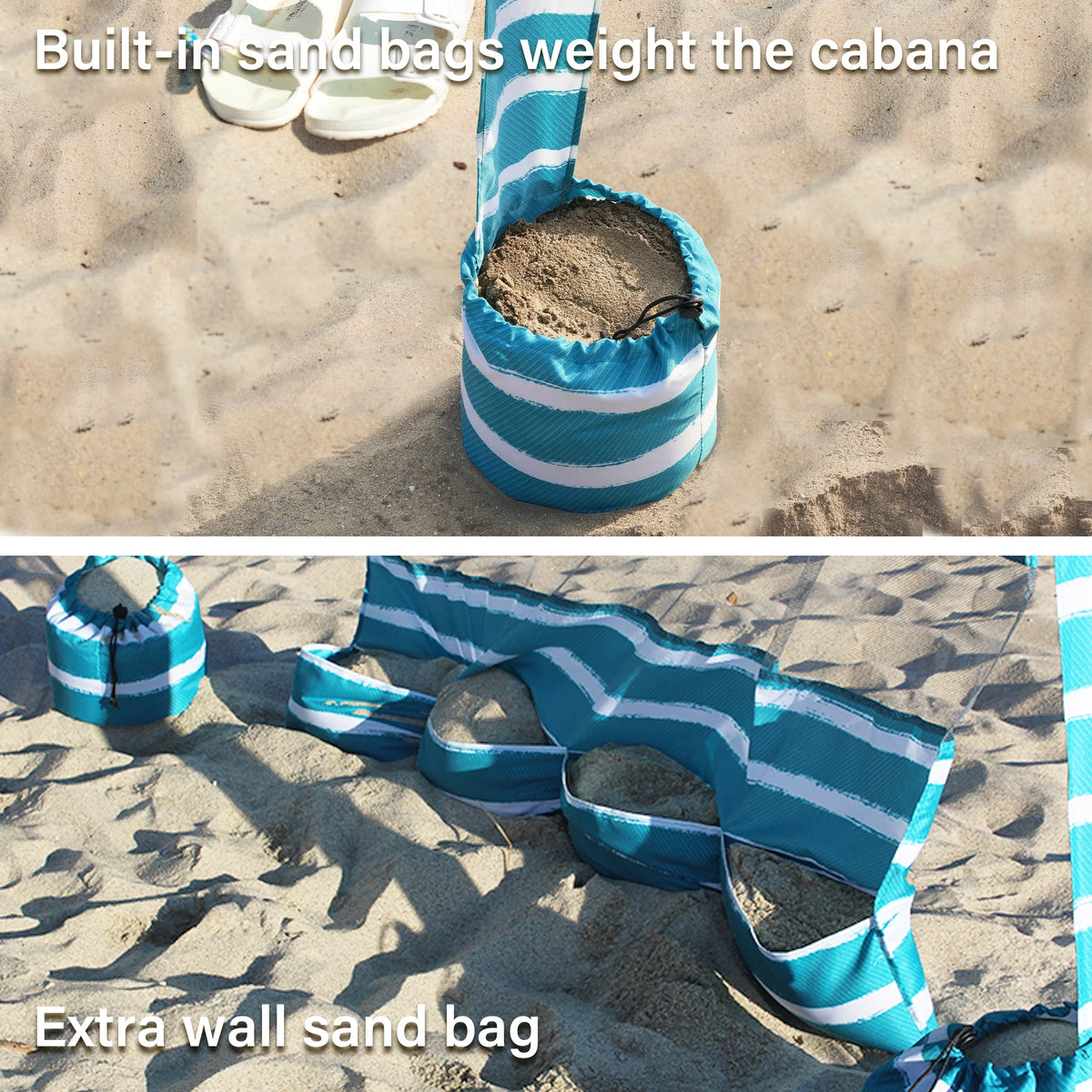 6.2'×6.2' Beach Canopy Tent with Sand Pockets F546978