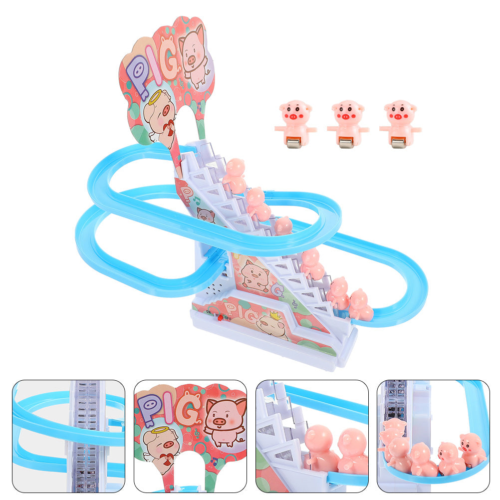 Piggy Sliding Toys Electric Piggy Climbing Stairs Tracks Slide Toy M92742
