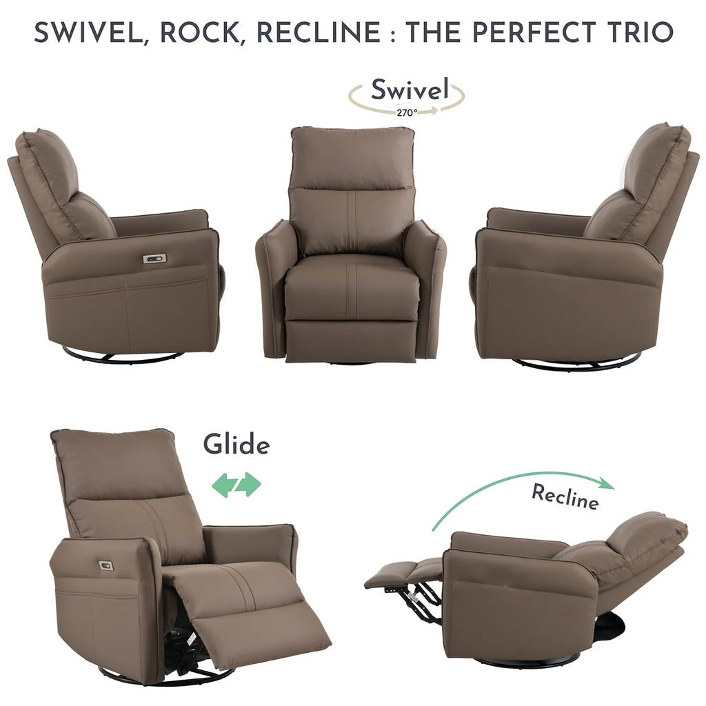 Power Swivel Rocker Recliner Chair with USB Ports K5917