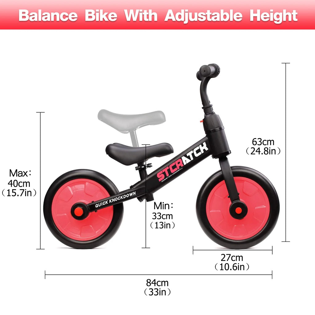 4 in 1 Toddlers Balance Bike with Pedals and Training Wheels E28145