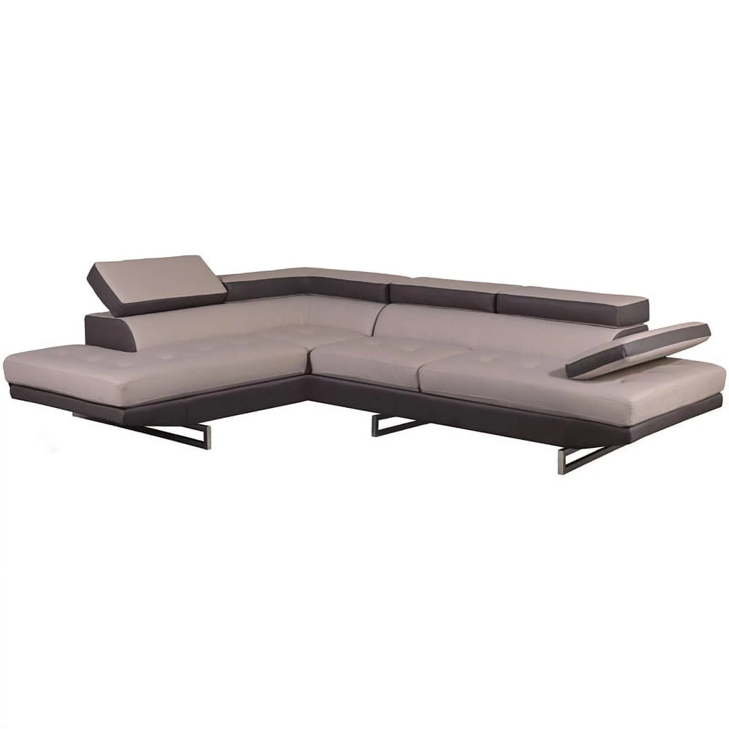 Faux Leather Sectional with Left Arm Facing O756428