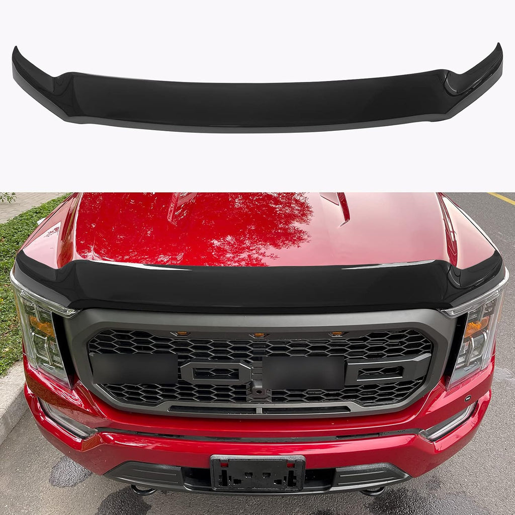 Glossy Carbon Fiber Hood Deflector for Ford F150 T190