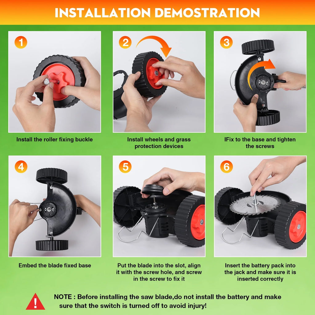 Cordless String Trimmer with 3 Cutting Blades W5452