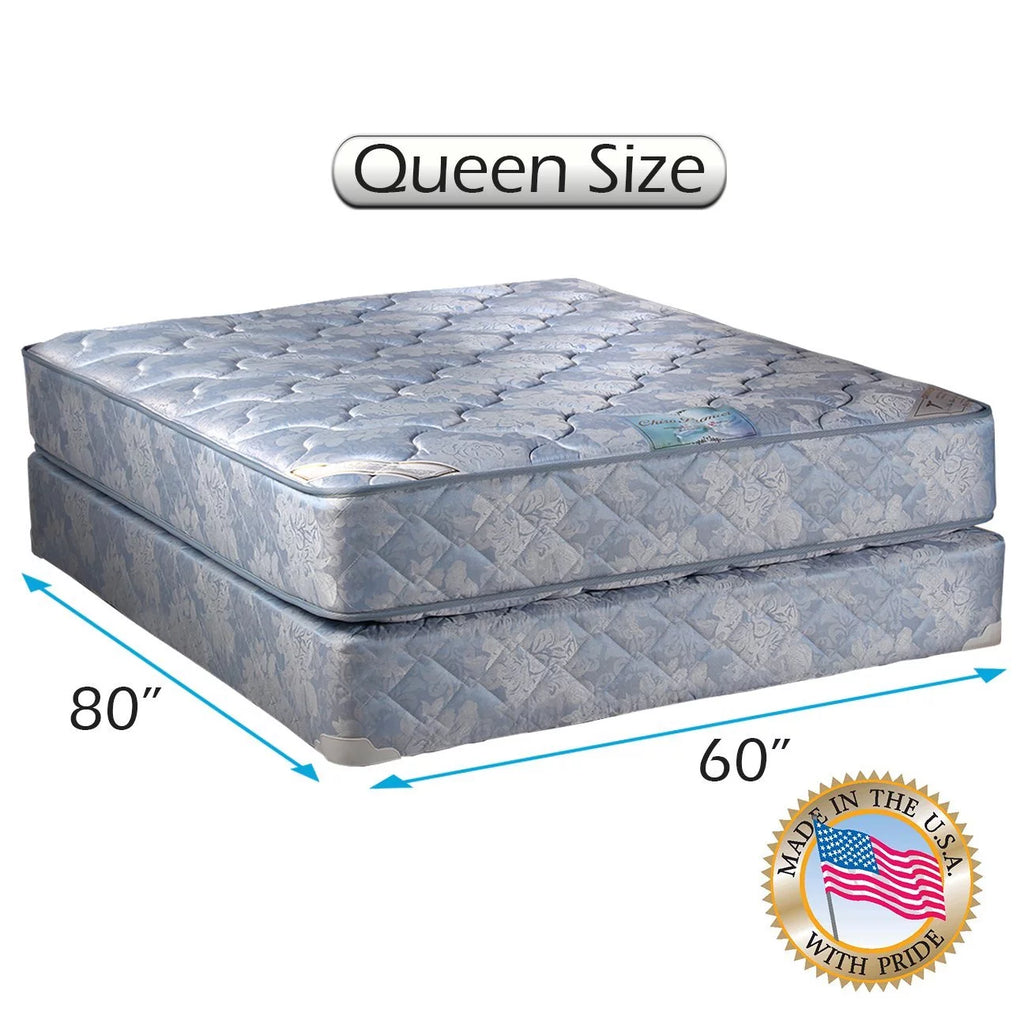 Blue Queen Mattress Set with Bed Frame W295788