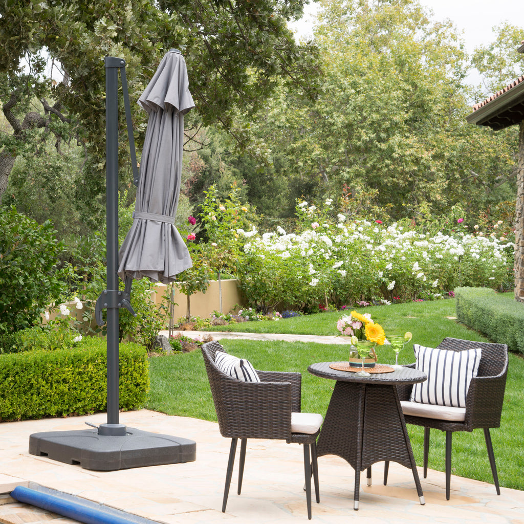 Gray and Black Cantilever Canopy Umbrella Q89607