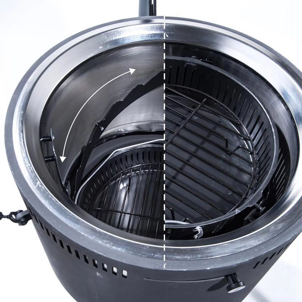 18 inch Charcoal Wood Pellet Grill and Smoker Black P2053
