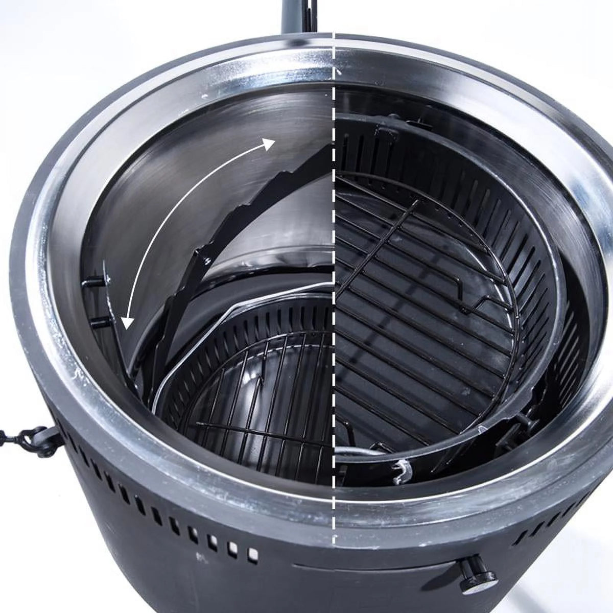 18 inch Charcoal Wood Pellet Grill and Smoker Black P2053