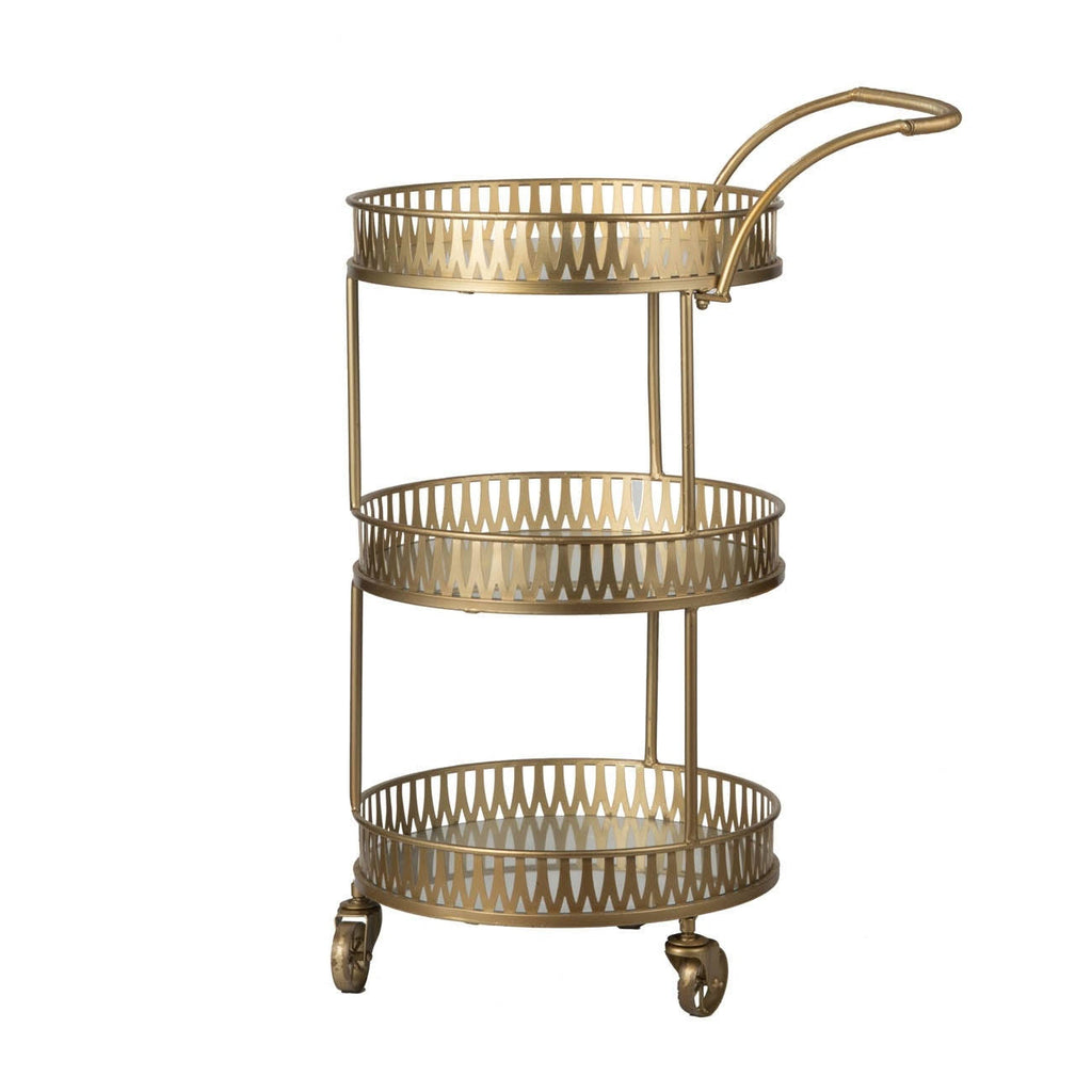 Gold Round Bar Cart H347