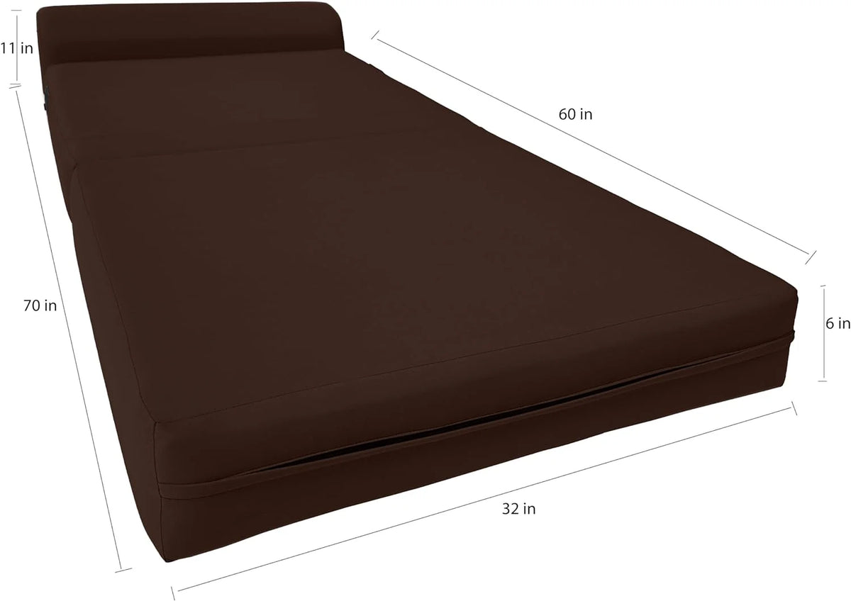Twin Size Brown Folding Foam Sleeper Chair R866486