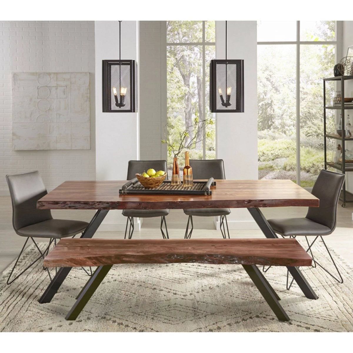 Solid Wood Dining Bench in Natural Acacia Q94590
