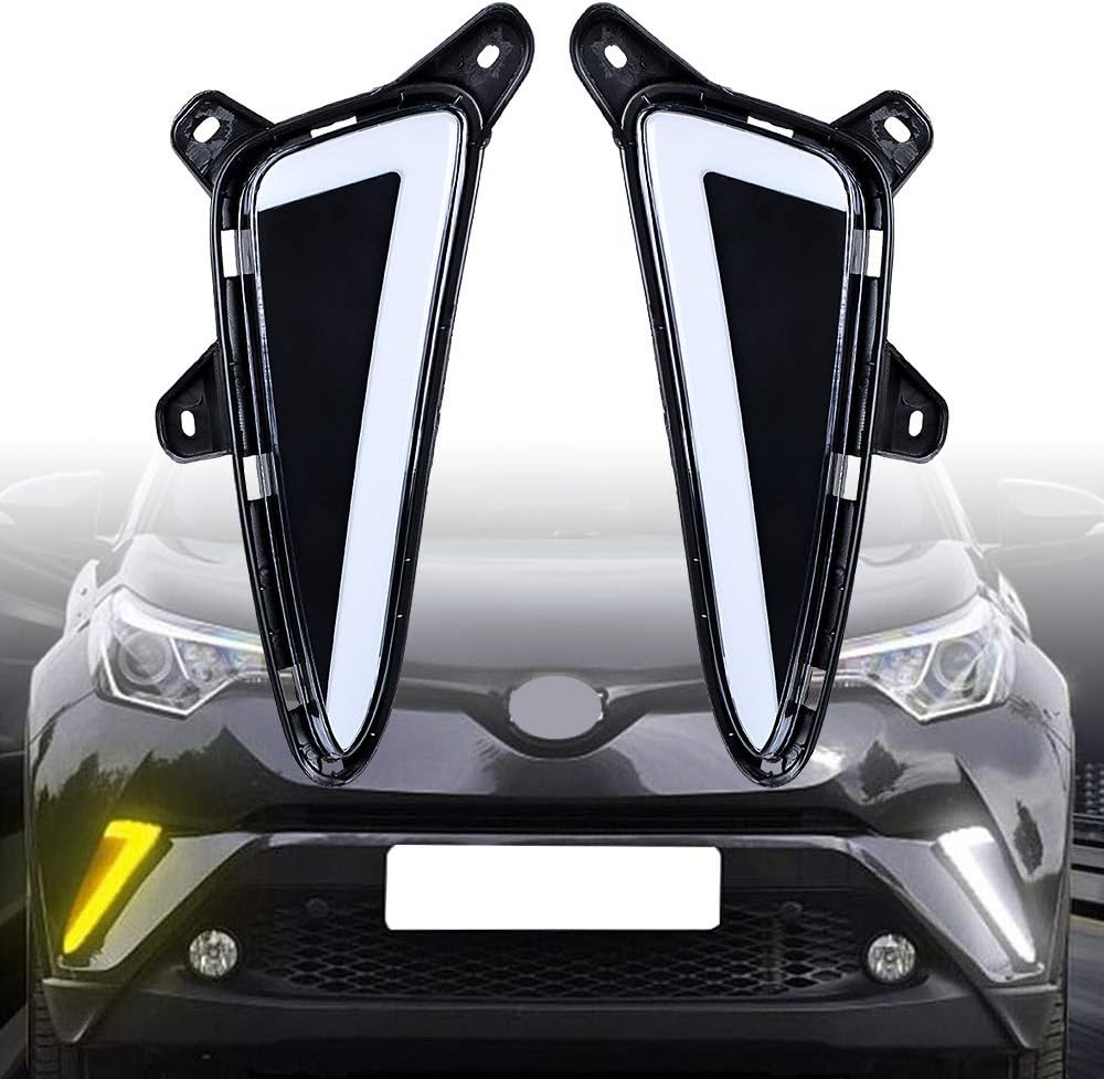 2X LED DRL Daytime Running Turn Signal Fog Light Bulb Style for Toyota C-HR XLE 16-19 Pack of 2 O72759