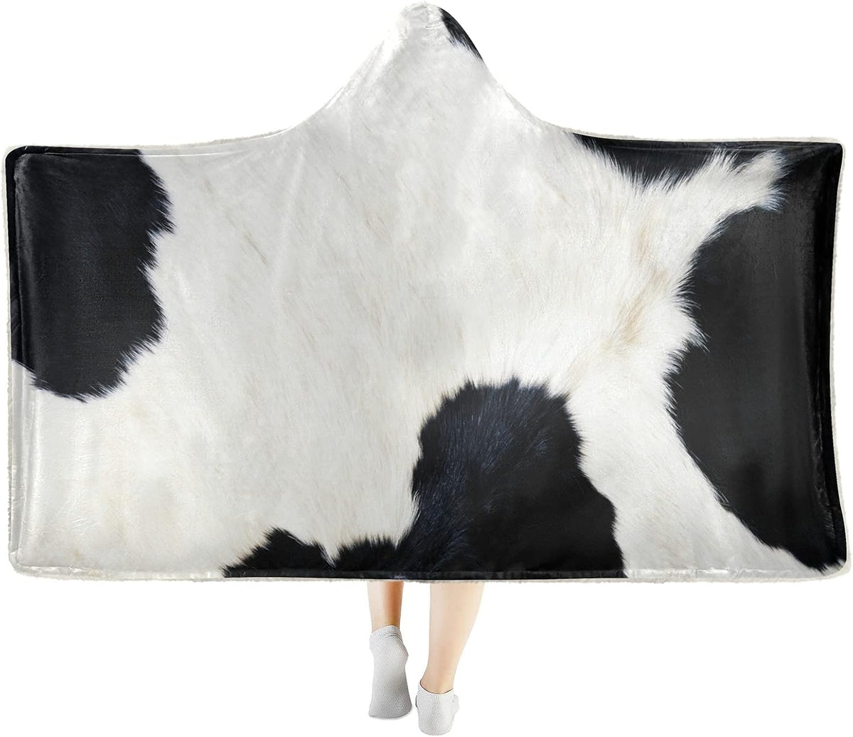 Hooded Tiger Print Sherpa Plush Throw Blanket R491281