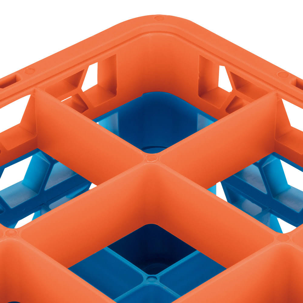 16 Compartment Orange Glass Rack with 4 Extenders K22577
