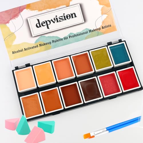 12 Color Alcohol Activated Face Paint Makeup Palette X4162