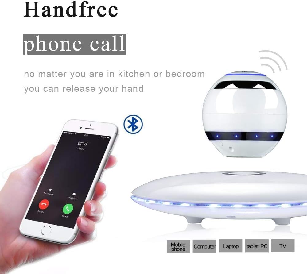 White Magnetic Levitating Bluetooth Speaker O919398