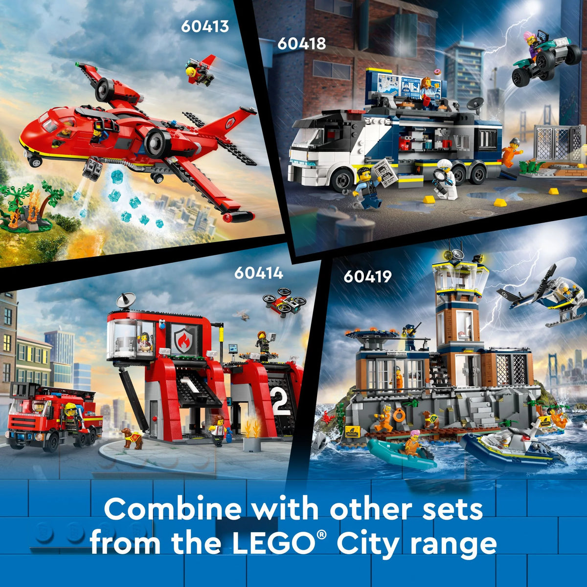 LEGO City Police Mobile Crime Lab Truck Toy with Quad Bike and 5 Minifigures Q995