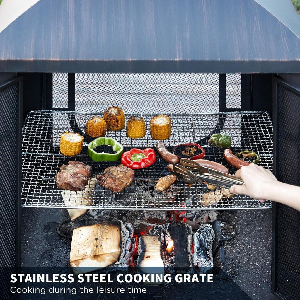 45 Inch Wood Burning Fire Pit with Grill Grate P8815