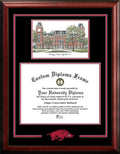 Diploma Frame with Campus Images Lithograph S761502