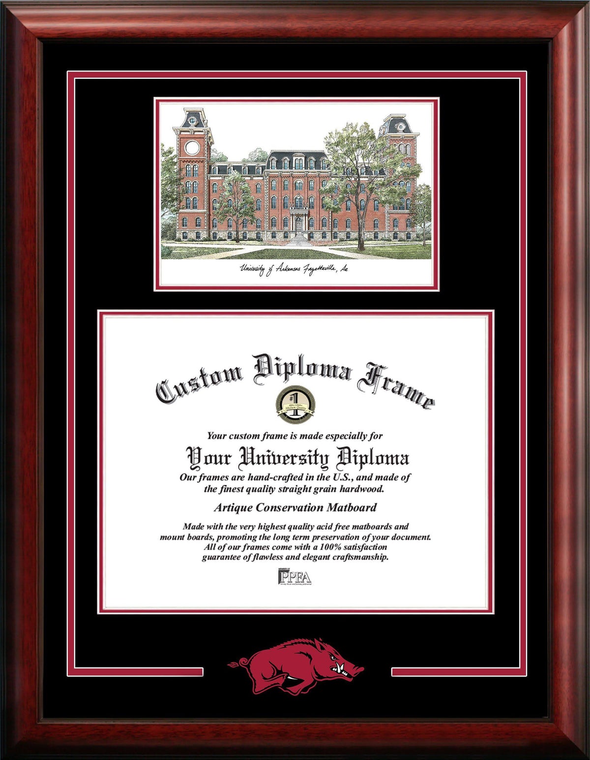 Diploma Frame with Campus Images Lithograph S761502