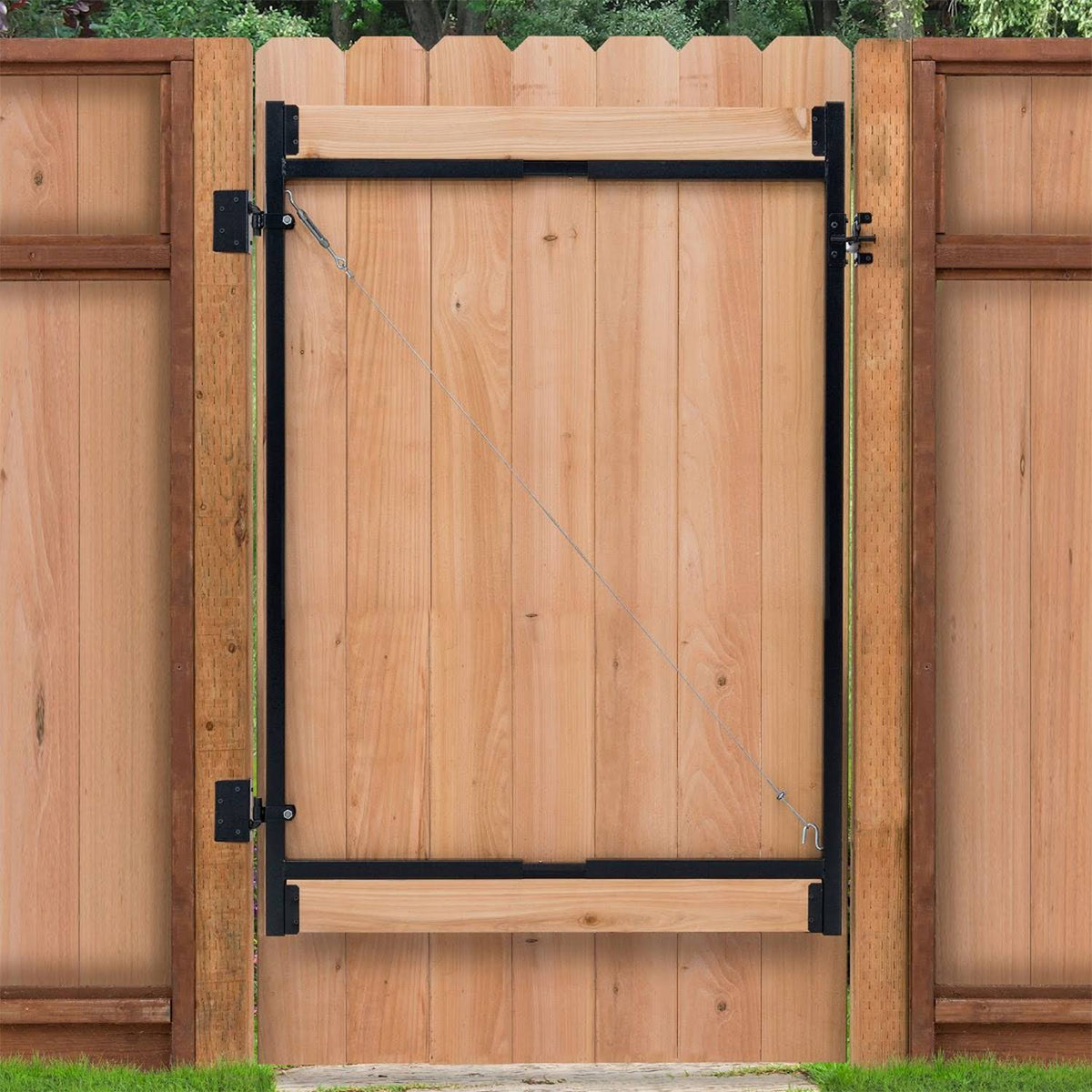 Steel Frame Gate Building Kit, 60x22-96 inch Wide Opening (2 Pack) Z78050