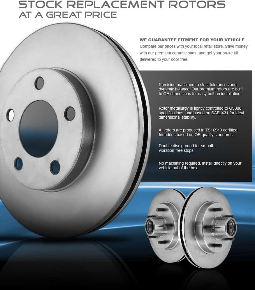 Premium 6 Lug Brake Rotors + Ceramic Brake Pads + Clips P585121